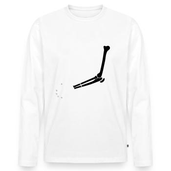 Funny broken arm injury of broken Kn - Men's Premium Organic Long Sleeve Shirt - white - Front - Nico (187cm)