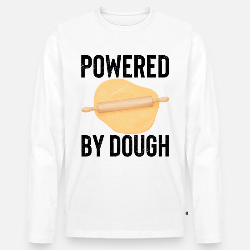 Lustiger Brotbacken-Bäcker - Männer Premium Bio Langarmshirt - Weiß