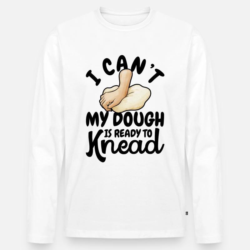 Lustiger Brotbacken-Bäcker - Männer Premium Bio Langarmshirt - Weiß
