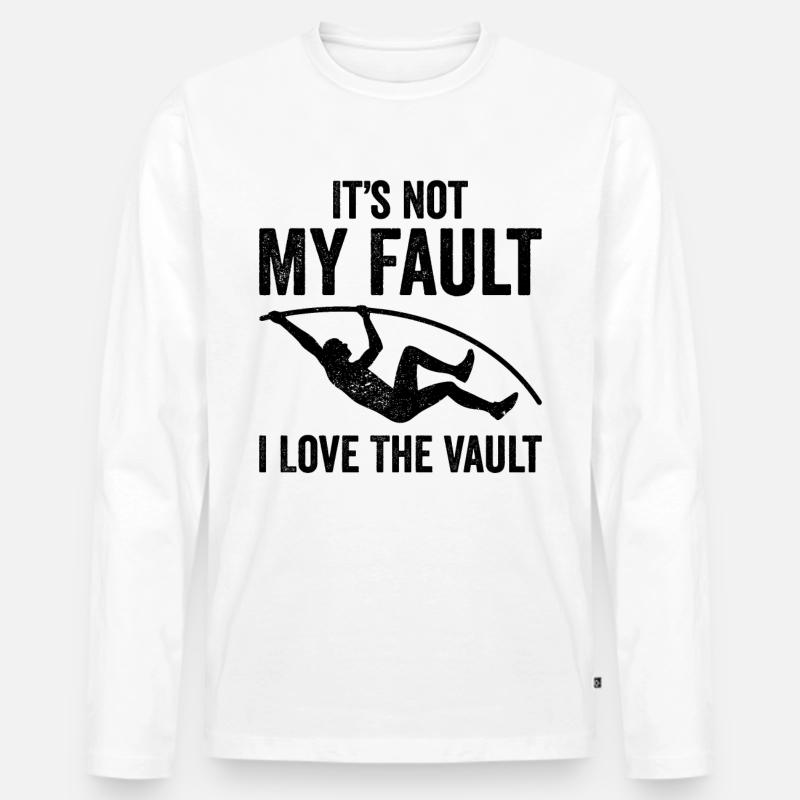 Lustiger Stabhochsprung - Männer Premium Bio Langarmshirt - Weiß