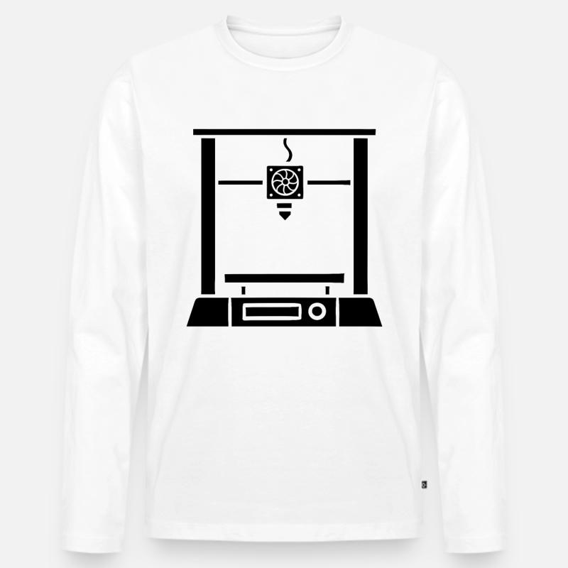 3D-Druck 3D-Drucker - Männer Premium Bio Langarmshirt - Weiß