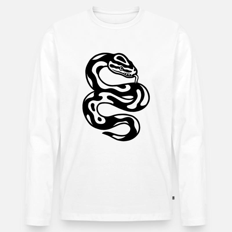 Serpent python puffer - T-shirt manches longues Premium bio Homme - blanc