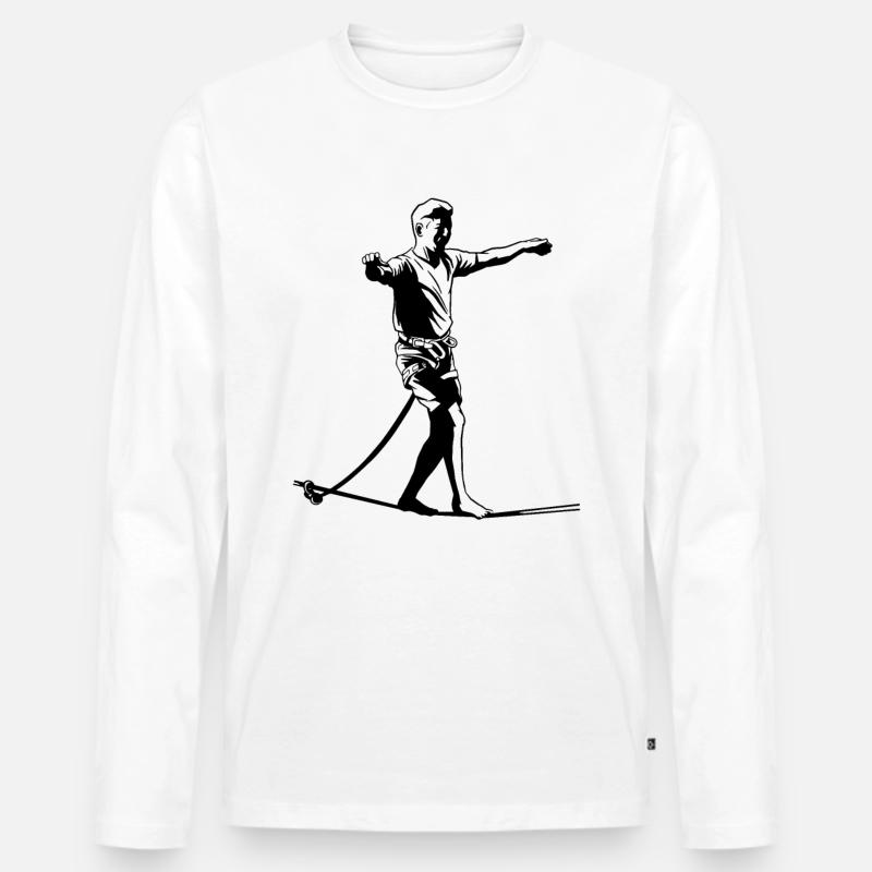 Slackline Slackliner Slackline - Männer Premium Bio Langarmshirt - Weiß