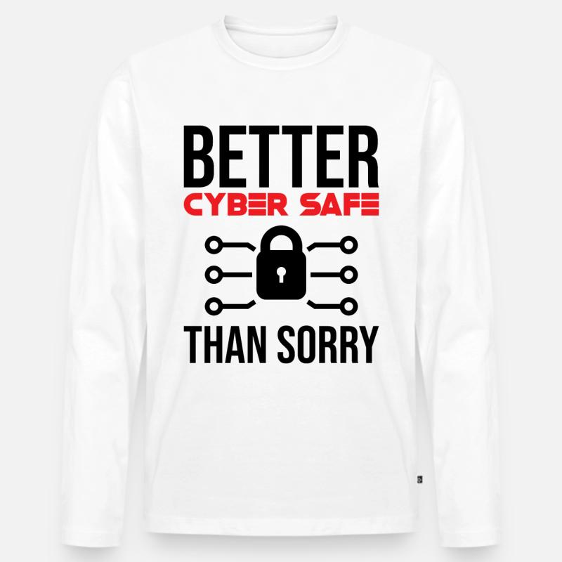 Cybersecurity Computer Security Cybersecurity - Men's Premium Organic Long Sleeve Shirt - white