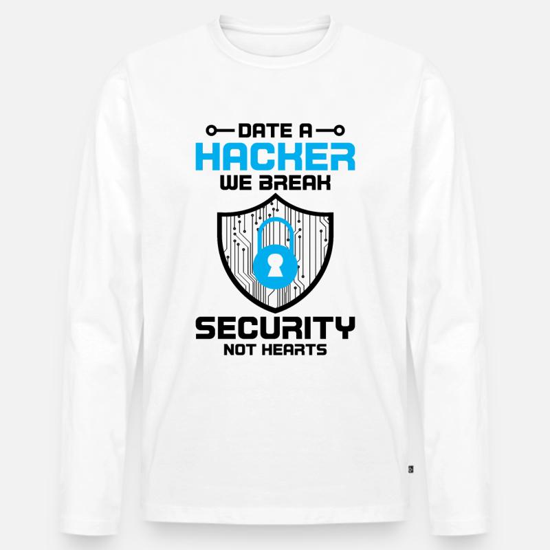 Cybersecurity Computersicherheit Cybersecurity - Männer Premium Bio Langarmshirt - Weiß