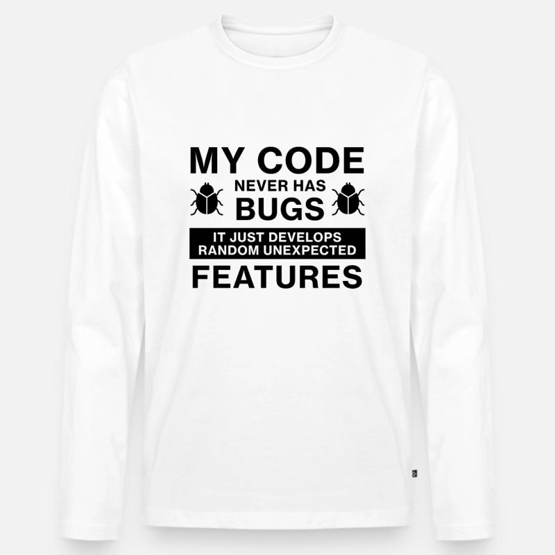 Programmer Coder Coding - Men's Premium Organic Long Sleeve Shirt - white