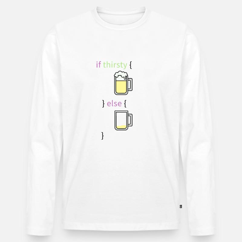 Programmiersprache Coder Coding Bier Programmierer - Männer Premium Bio Langarmshirt - Weiß