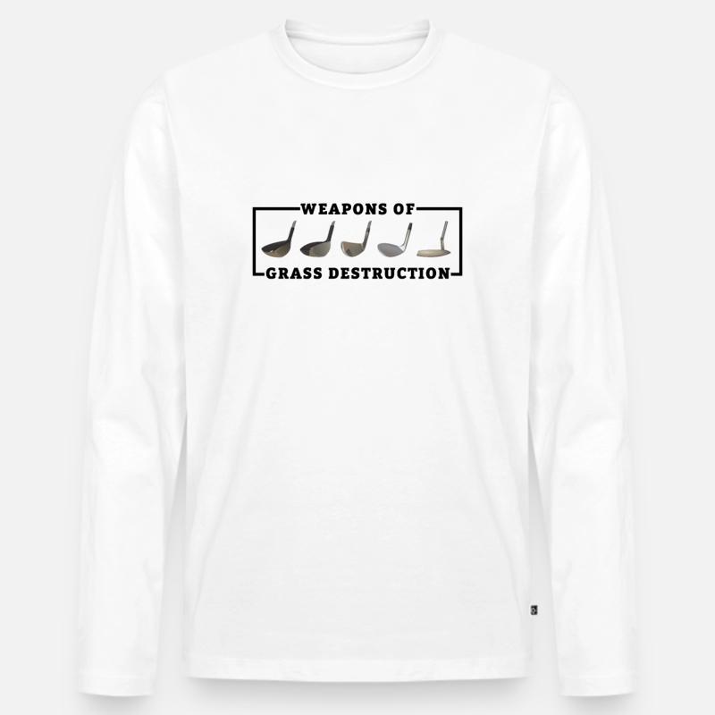Golfschläger Golf Golfer - Männer Premium Bio Langarmshirt - Weiß