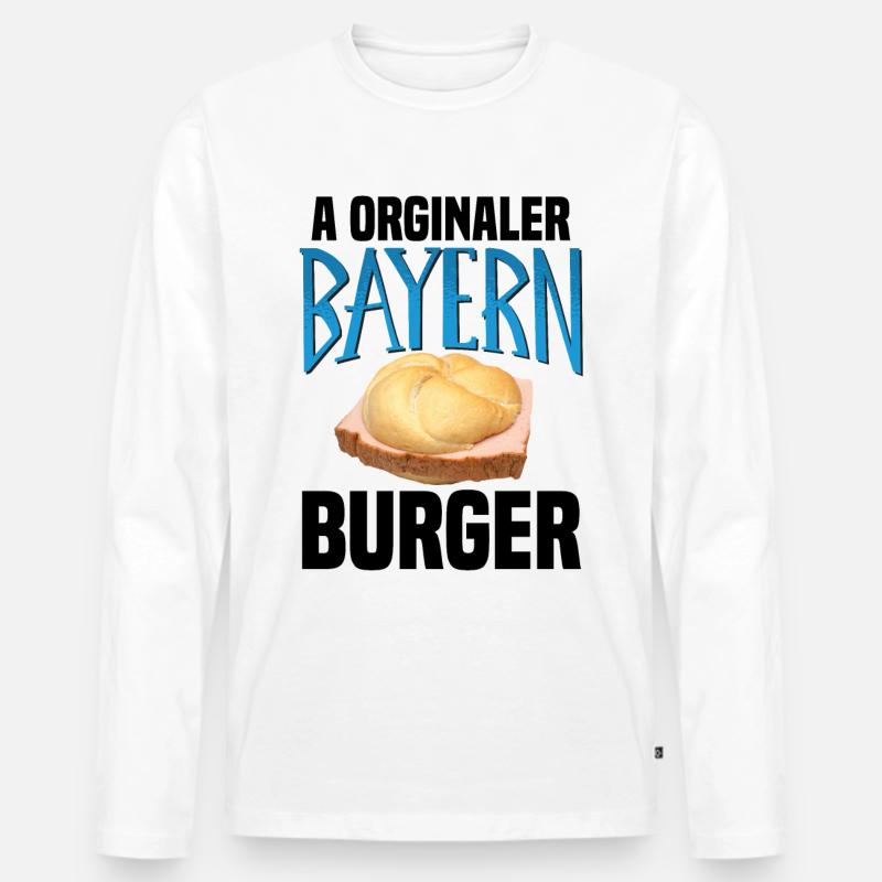 Bayern Leberkäse Fleischsemmel Leberkassemmel - Männer Premium Bio Langarmshirt - Weiß