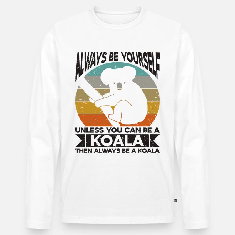 Koala Koalabär Koalas - Männer Premium Bio Langarmshirt - Weiß