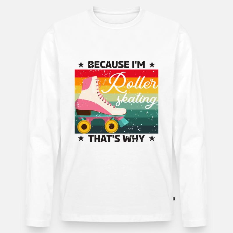 Rollschuhe Rollschuhlaufen Rollschuhläufer - Männer Premium Bio Langarmshirt - Weiß