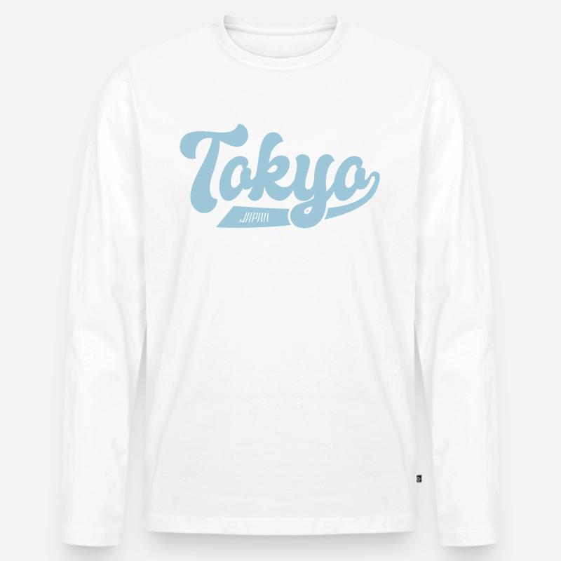 Tokyo, Japan! - Männer Premium Bio Langarmshirt - Weiß
