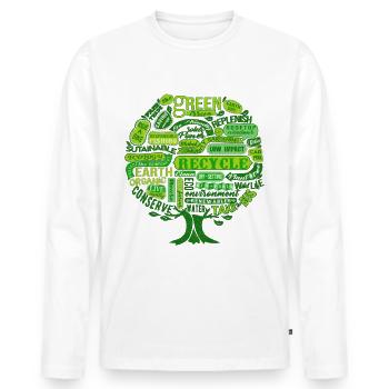 Arbre de nature - Arbre durable Eco Vegan - T-shirt manches longues Premium bio Homme - blanc - Devant - Nico (187cm)