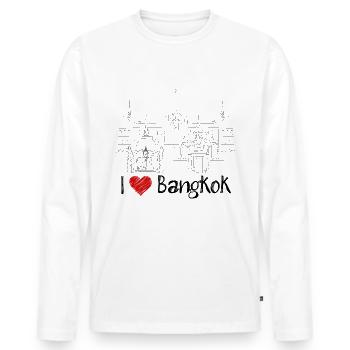 J’adore Bangkok - T-shirt manches longues Premium bio Homme - blanc - Devant - Nico (187cm)