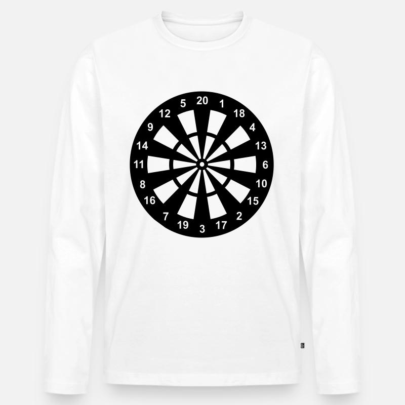 Dartscheibe in schwarz-weiß - Männer Premium Bio Langarmshirt - Weiß