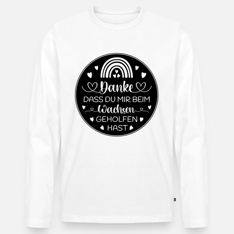 Boho Regenbogen Danke Abschied Kita Kindergarten - Männer Premium Bio Langarmshirt - Weiß