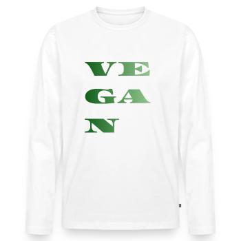 VÉGÉTALIEN - T-shirt manches longues Premium bio Homme - blanc - Devant - Nico (187cm)