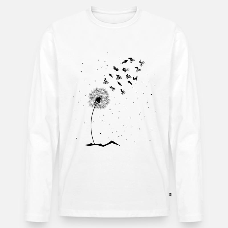 Pusteblume Radfahrer - - Männer Premium Bio Langarmshirt - Weiß