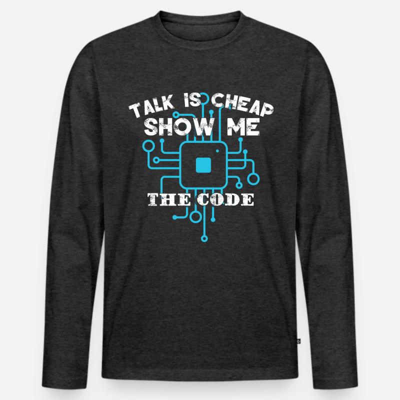 Funny Coder Coding Men's Premium Organic Long Sleeve Shirt