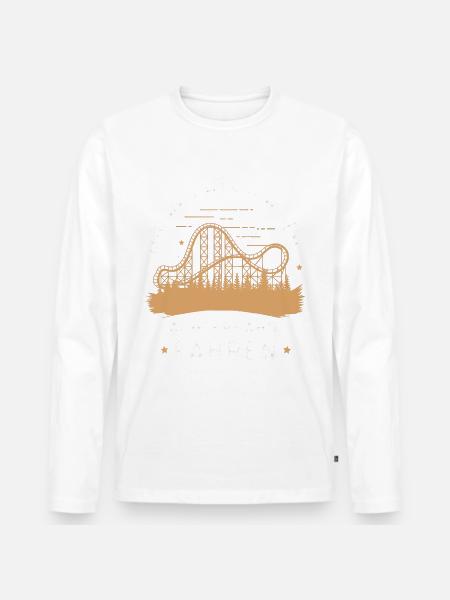 Achterbahn Freizeitpark Roller Coaster - Männer Premium Bio Langarmshirt - Weiß