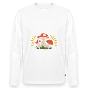 Champignons Champignons Champignon Champignon - T-shirt manches longues Premium bio Homme - blanc - Devant - Nico (187cm)