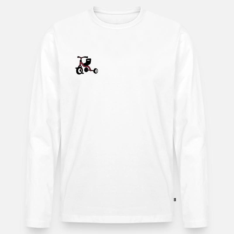 Dreirad - Männer Premium Bio Langarmshirt - Weiß