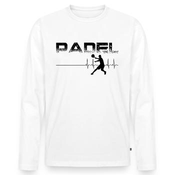Padel - T-shirt manches longues Premium bio Homme - blanc - Devant - Nico (187cm)