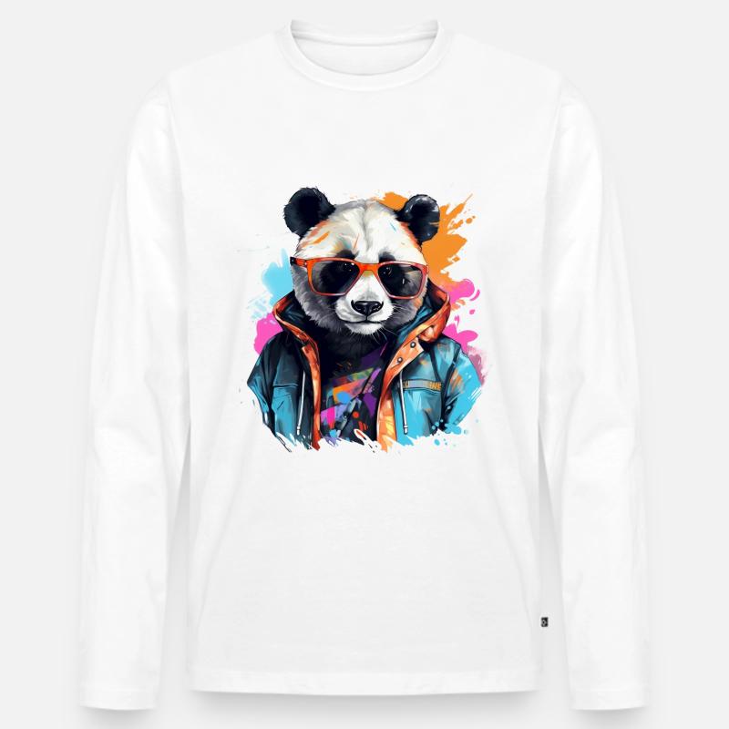 Rogue Panda. Design im Graffiti-Stil. - Männer Premium Bio Langarmshirt - Weiß