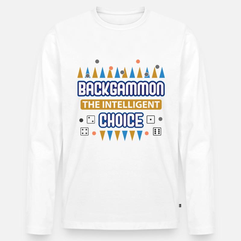 Backgammon Spiel - Männer Premium Bio Langarmshirt - Weiß