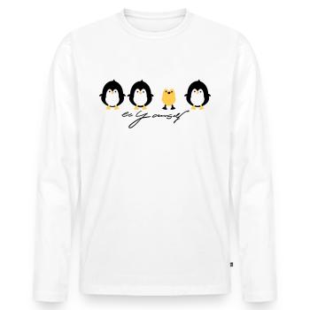 yourself - Men's Premium Organic Long Sleeve Shirt - white - Front - Nico (187cm)