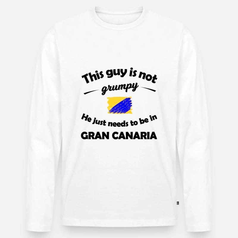 Gran Canaria Urlaub - Männer Premium Bio Langarmshirt - Weiß
