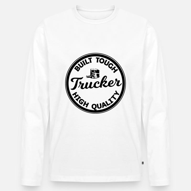 Quality Trucker - Männer Premium Bio Langarmshirt - Weiß