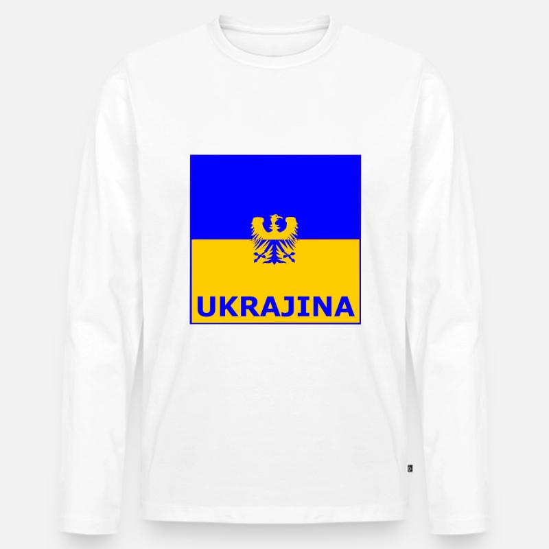 Die Ukraine - Männer Premium Bio Langarmshirt - Weiß
