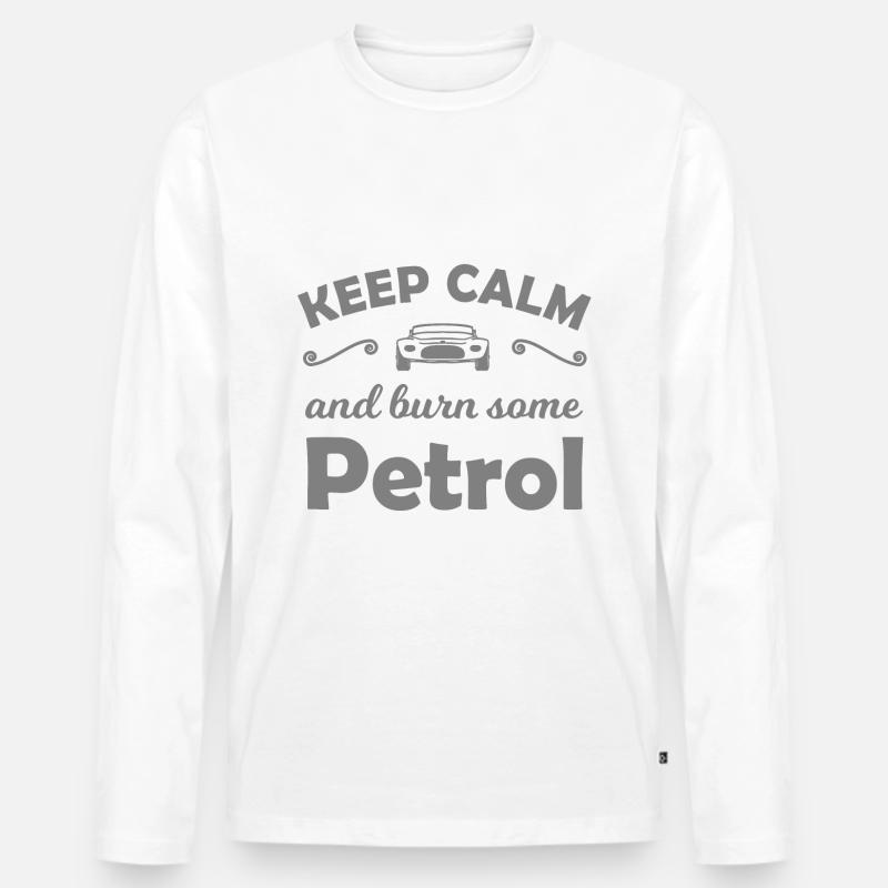 Der Autofahrer - Männer Premium Bio Langarmshirt - Weiß