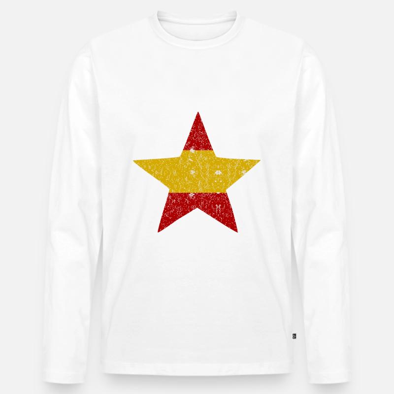 Die spanischen Sterne - Männer Premium Bio Langarmshirt - Weiß