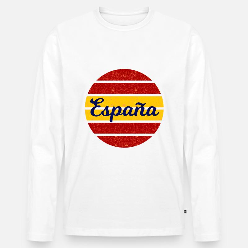 Die spanischen Fans - Männer Premium Bio Langarmshirt - Weiß