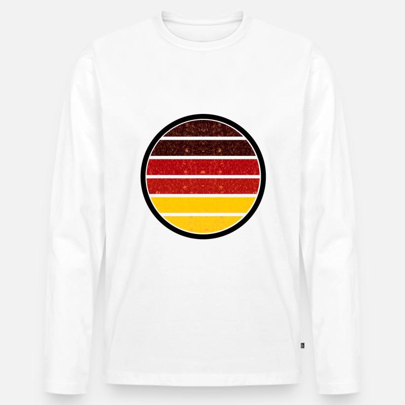 Deutschlands Farben - Männer Premium Bio Langarmshirt - Weiß