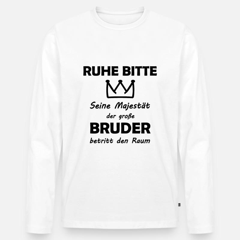 Der große Bruder - Männer Premium Bio Langarmshirt - Weiß