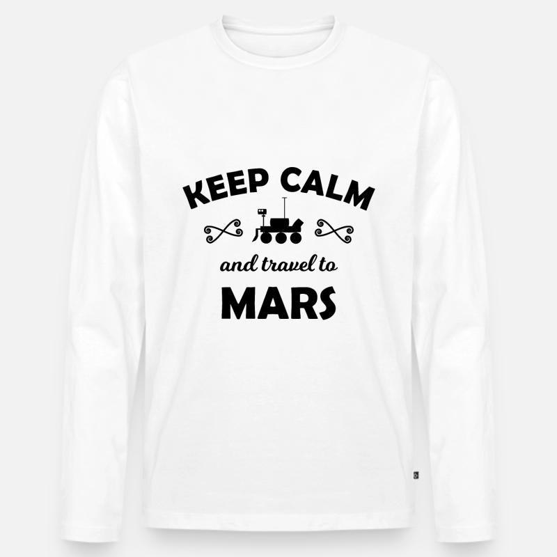 Die Reise zum Mars - Männer Premium Bio Langarmshirt - Weiß