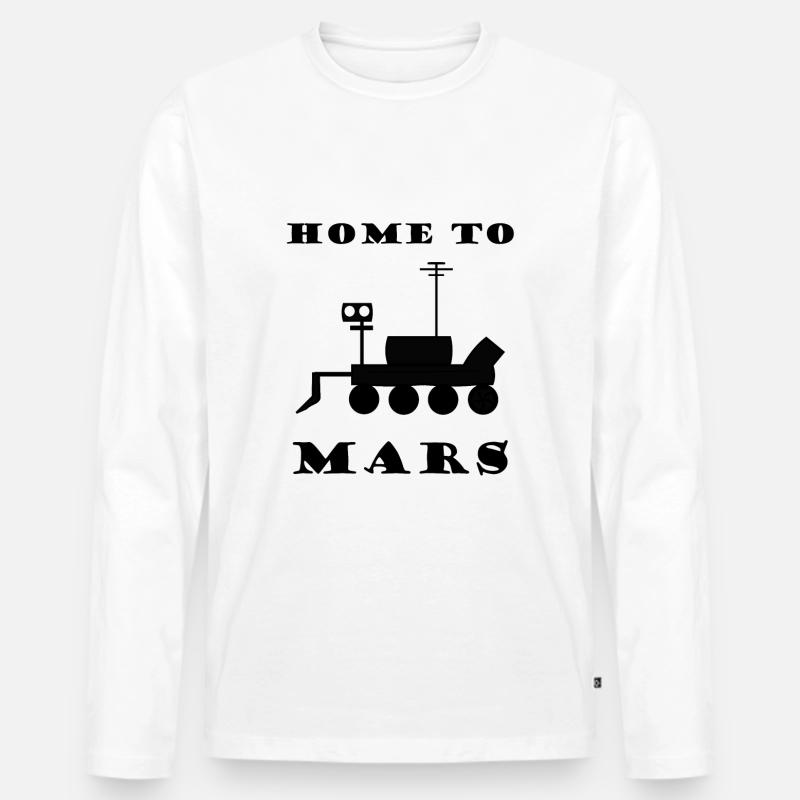 Die Heimat auf Mars - Männer Premium Bio Langarmshirt - Weiß