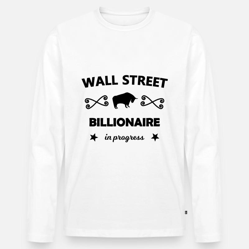 Der Börsen Milliardär - Männer Premium Bio Langarmshirt - Weiß