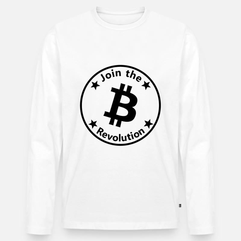 Die Krypto Revolution startet - Männer Premium Bio Langarmshirt - Weiß