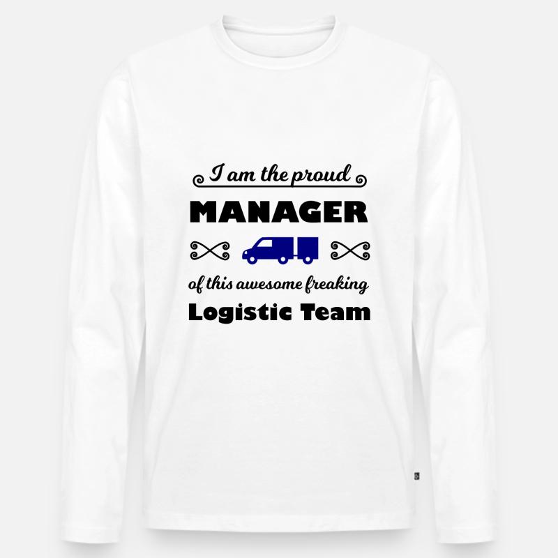 Der beste Logistik Chef - Männer Premium Bio Langarmshirt - Weiß