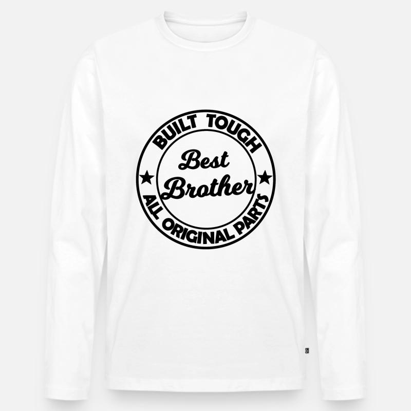 Mein bester Bruder - Männer Premium Bio Langarmshirt - Weiß