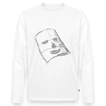 Masque pour l’obscurité - T-shirt manches longues Premium bio Homme - blanc - Devant - Nico (187cm)