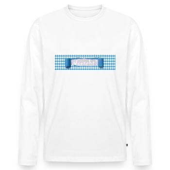Mir is des Wurscht Bayern Humor Dialect - Men's Premium Organic Long Sleeve Shirt - white - Front - Nico (187cm)