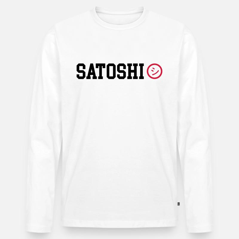 Satoshi Nakamoto BTC Bitcoin - Männer Premium Bio Langarmshirt - Weiß