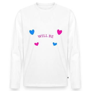 Bald werden wir Oma und Opa, Wir werden Großeltern - Männer Premium Bio Langarmshirt - Weiß - Vorne - Nico (187cm)
