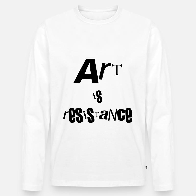 Kunst ist Widerstand - Männer Premium Bio Langarmshirt - Weiß