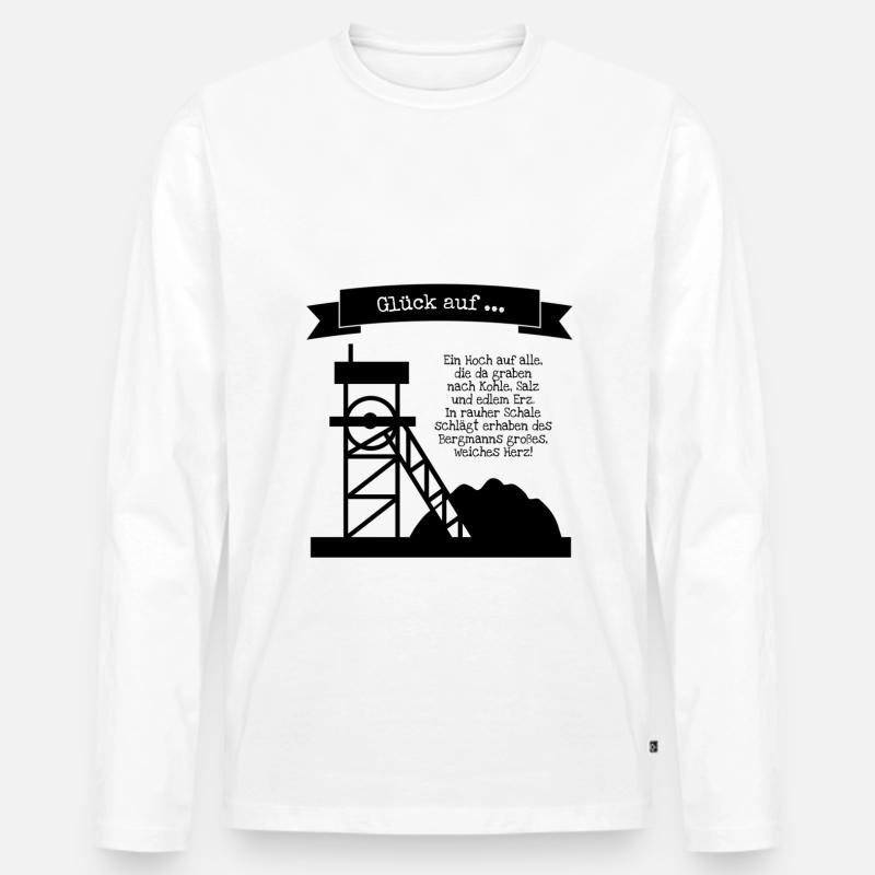 Bergmann Spruchshirt - Männer Premium Bio Langarmshirt - Weiß